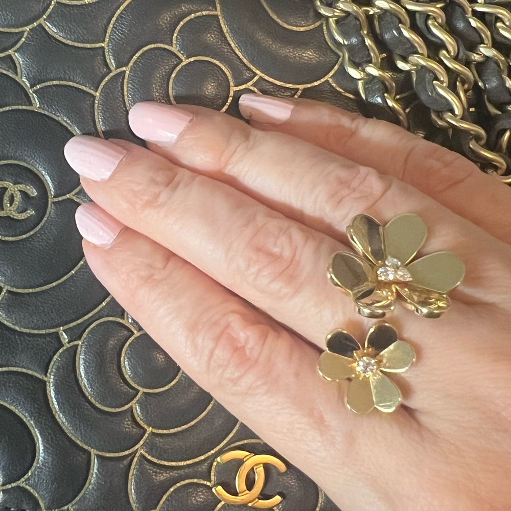 Van Cleef & Arpels Frivole Ring 18K Yellow Gold w/Diamonds size 5.75 Hold Hold - Picture 11 of 15
